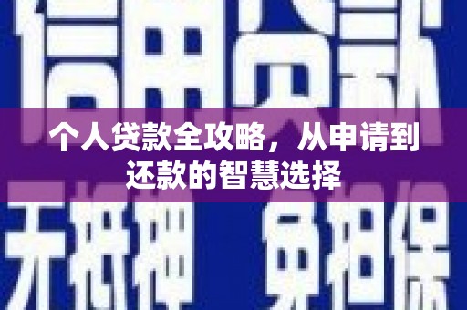 屏南个人贷款全攻略，从申请到还款的智慧选择