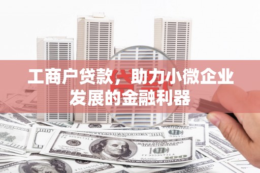 屏南工商户贷款，助力小微企业发展的金融利器
