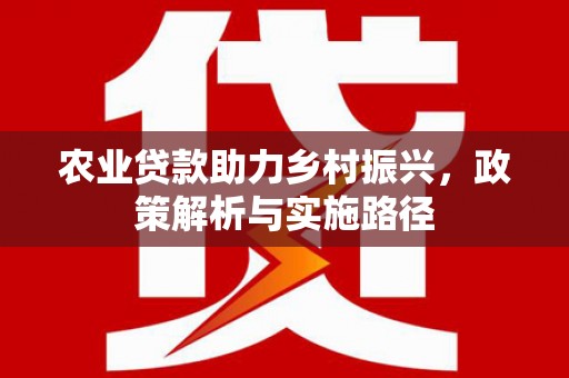 屏南农业贷款助力乡村振兴，政策解析与实施路径