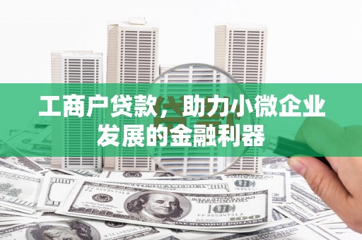 屏南工商户贷款，助力小微企业发展的金融利器