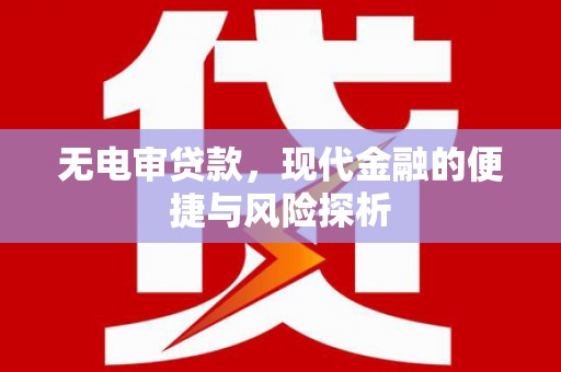屏南无电审贷款，现代金融的便捷与风险探析