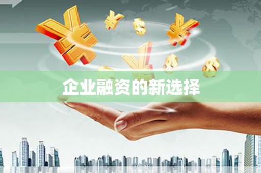 屏南企业融资的新选择