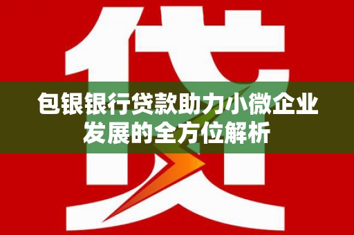 屏南包银银行贷款助力小微企业发展的全方位解析