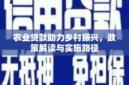 屏南农业贷款助力乡村振兴，政策解读与实施路径