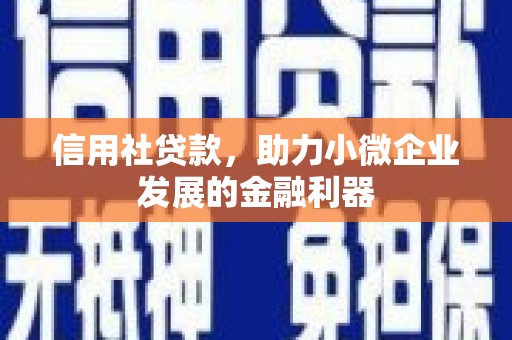 屏南信用社贷款，助力小微企业发展的金融利器