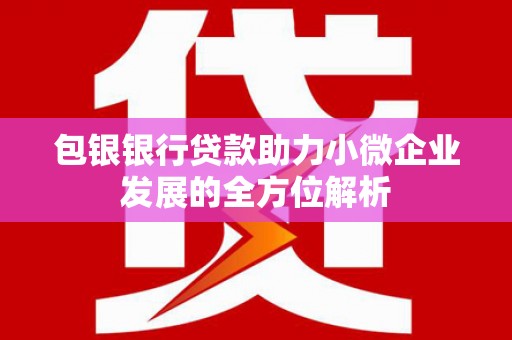 屏南包银银行贷款助力小微企业发展的全方位解析