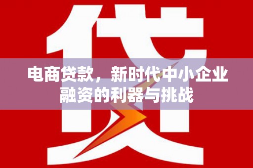 屏南电商贷款，新时代中小企业融资的利器与挑战