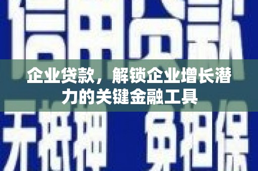 屏南企业贷款，解锁企业增长潜力的关键金融工具