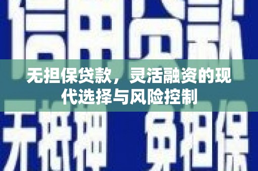 屏南无担保贷款，灵活融资的现代选择与风险控制