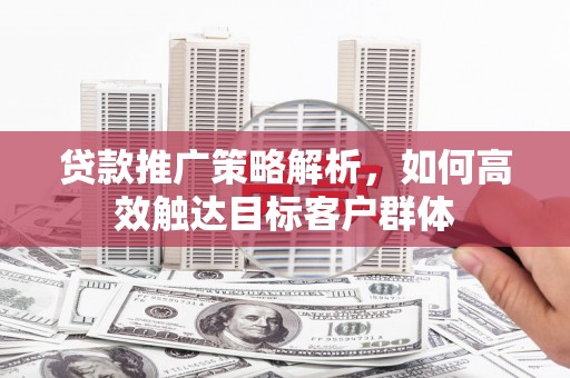 屏南贷款推广策略解析，如何高效触达目标客户群体