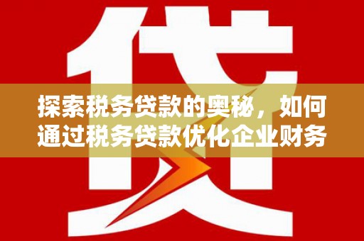 屏南探索税务贷款的奥秘，如何通过税务贷款优化企业财务