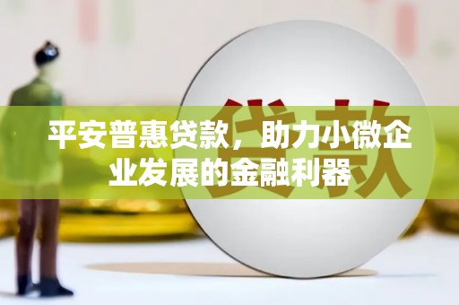 屏南平安普惠贷款，助力小微企业发展的金融利器