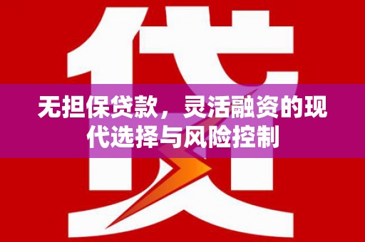 屏南无担保贷款，灵活融资的现代选择与风险控制