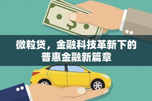 屏南微粒贷，金融科技革新下的普惠金融新篇章