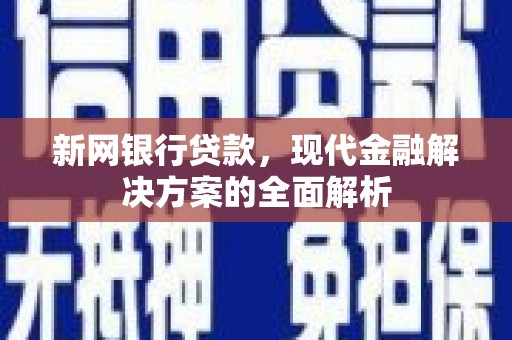 屏南新网银行贷款，现代金融解决方案的全面解析