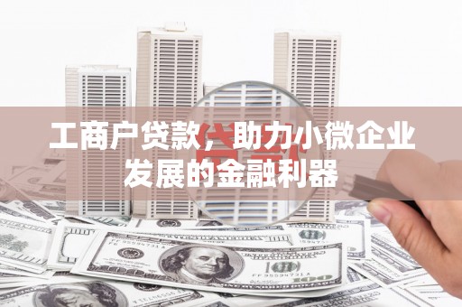 屏南工商户贷款，助力小微企业发展的金融利器