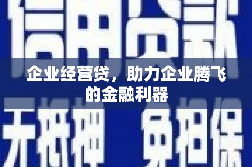 屏南企业经营贷，助力企业腾飞的金融利器