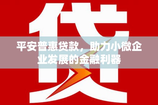 屏南平安普惠贷款，助力小微企业发展的金融利器